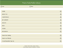 Tablet Screenshot of prairietrailslibrary.org